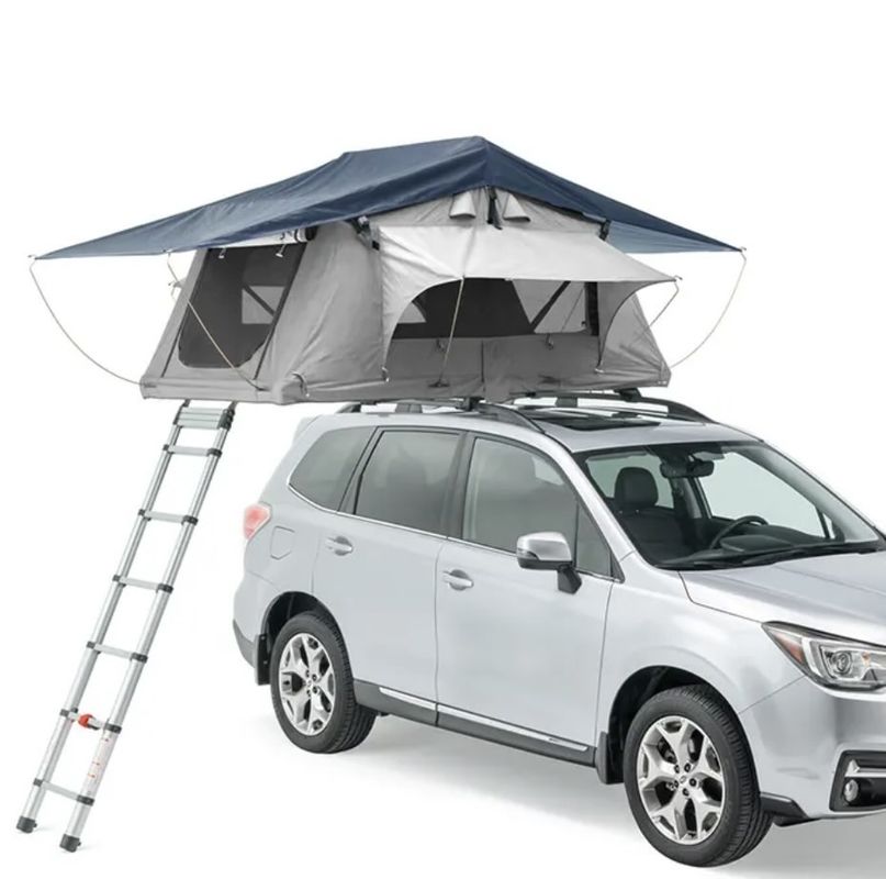 Spacious Polyester Roof Top Tent with Awning for 3-4 Persons